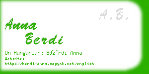 anna berdi business card